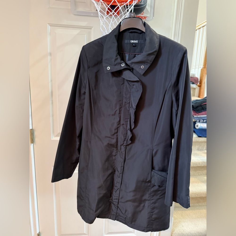 DKNY Women's Black Trench Coat